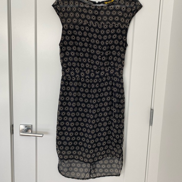 Angeleye London | little black dress with tan details and high low hemline - Picture 3 of 13